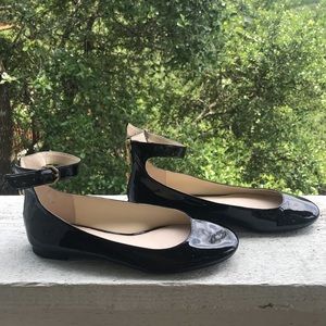 Louise et Cie Black Flats with Ankle Strap